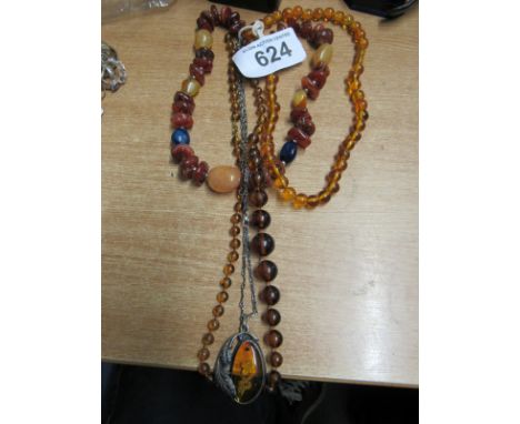  Sale Item:    HARD STONE & AMBER NECKLACES   Vat Status:   No Vat   Buyers Premium:  This lot is subject to a Buyers Premium