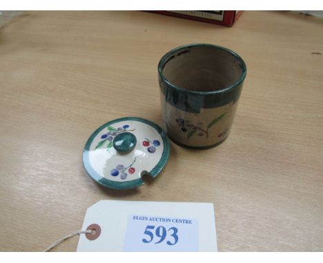  Sale Item:    WEMYSS POTTERY PRESERVE JAR A M STEADMAN (AF)  Vat Status:   No Vat   Buyers Premium:  This lot is subject to 