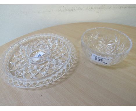  Sale Item:    CRYSTAL HORS D'OEVRE & BOWL   Vat Status:   No Vat   Buyers Premium:  This lot is subject to a Buyers Premium 
