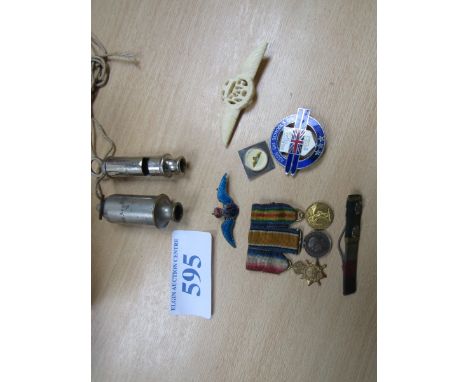 Sale Item:    VARIOUS RAF BADGES ARP WHISTLE ETC  Vat Status:   No Vat   Buyers Premium:  This lot is subject to a Buyers Pr