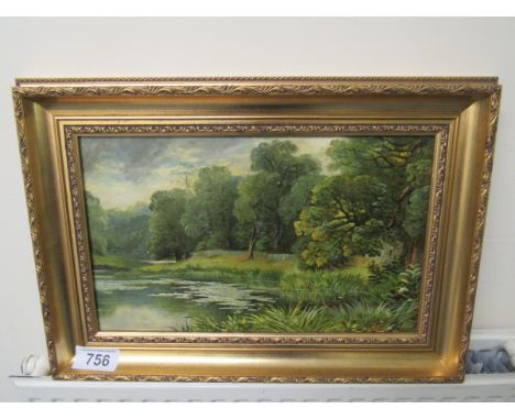  Sale Item:    OIL PAINTING RIVER SCENE   Vat Status:   No Vat   Buyers Premium:  This lot is subject to a Buyers Premium of 