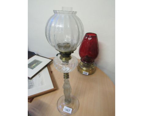  Sale Item:    FIGURAL GLASS OIL LAMP   Vat Status:   No Vat   Buyers Premium:  This lot is subject to a Buyers Premium of 15