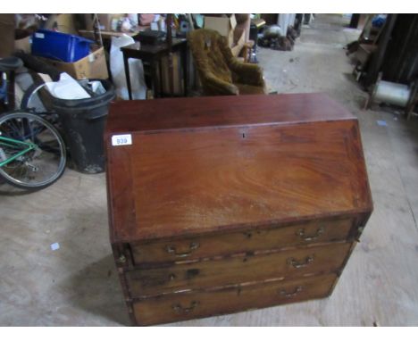  Sale Item:    MAHOGANY INLAID DROP FRONT DESK BUREAU (AF)  Vat Status:   No Vat   Buyers Premium:  This lot is subject to a 