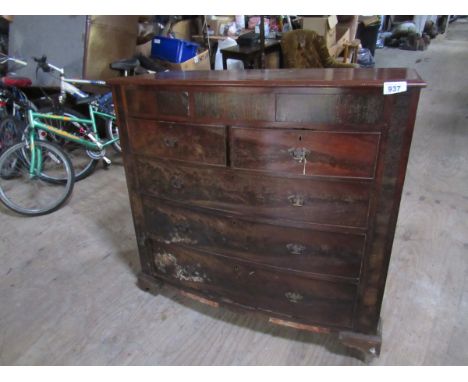  Sale Item:    MAHOGANY BOW FRONT CHEST (AF)   Vat Status:   No Vat   Buyers Premium:  This lot is subject to a Buyers Premiu