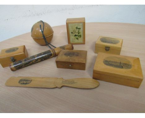  Sale Item:    BOX 8 PCS MAUCHLINE WARE (AF)   Vat Status:   No Vat   Buyers Premium:  This lot is subject to a Buyers Premiu