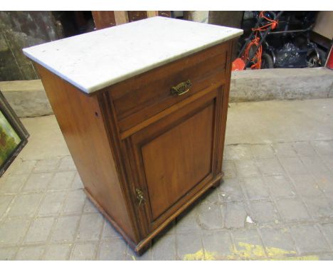  Sale Item:    OAK MARBLE TOP WASHSTAND (AF)   Vat Status:   No Vat   Buyers Premium:  This lot is subject to a Buyers Premiu