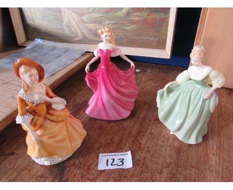  Sale Item:    3 ROYAL DOULTON FIGURES EMMA 3714 FAIR LADY 2193 SANDRA 2275  Vat Status:   No Vat   Buyers Premium:  This lot