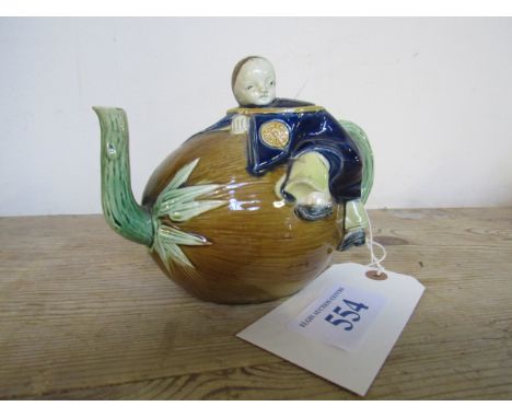  Sale Item:    ORIENTAL FIGURAL TEAPOT   Vat Status:   No Vat   Buyers Premium:  This lot is subject to a Buyers Premium of 1