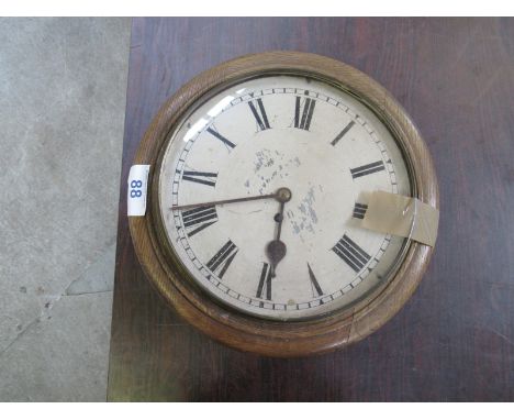  Sale Item:    OAK CASED STATION CLOCK (AF)   Vat Status:   No Vat   Buyers Premium:  This lot is subject to a Buyers Premium