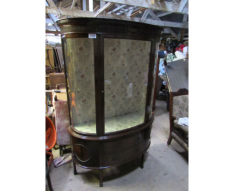  Sale Item:    EDWARDIAN BOW FRONTED DISPLAY CABINET (AF)  Vat Status:   No Vat   Buyers Premium:  This lot is subject to a B