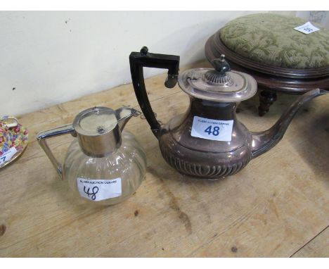  Sale Item:    E P COFFEE POT & GLASS E P JUG   Vat Status:   No Vat   Buyers Premium:  This lot is subject to a Buyers Premi