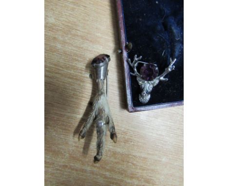  Sale Item:    BIRDS FOOT BROOCH & DEER BROOCH   Vat Status:   No Vat   Buyers Premium:  This lot is subject to a Buyers Prem