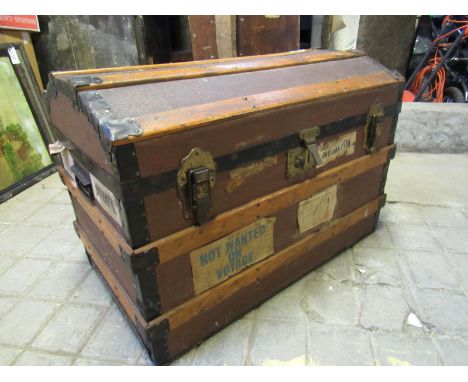  Sale Item:    DOME TOP TRAVEL TRUNK   Vat Status:   No Vat   Buyers Premium:  This lot is subject to a Buyers Premium of 15%