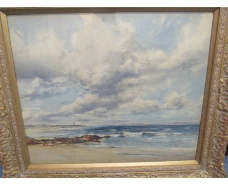  Sale Item:    DAVID WEST W C PAINTING COVESEA LIGHTHOUSE  Vat Status:   No Vat   Buyers Premium:  This lot is subject to a B