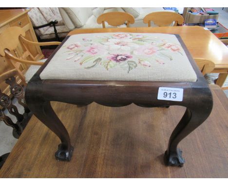  Sale Item:    TAPESTRY COVERED STOOL   Vat Status:   No Vat   Buyers Premium:  This lot is subject to a Buyers Premium of 15
