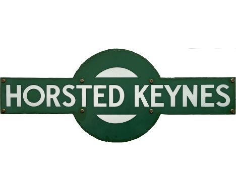 Southern Railway enamel STATION TARGET SIGN from Horsted Keynes, the junction on the former LB&amp;SCR line from East Grinste