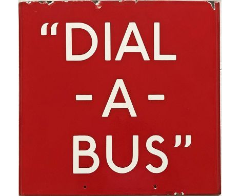 London Transport bus stop enamel G-PLATE 'Dial-a-Bus'. An E9-size plate from the 1974-76 service from Hampstead Garden Suburb