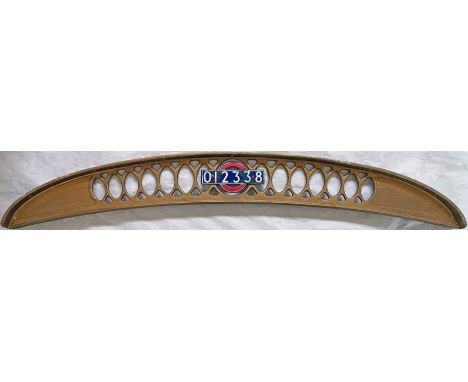London Underground 1938 Tube Stock art deco-style, alloy VENTILATION GRILLE with enamel STOCKNUMBER PLATE from trailer car 01