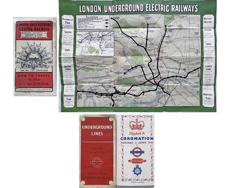 Trio of London Underground/LT POCKET MAPS comprising a 1907 London Underground Electric Railways issue, 'Swift and Sure, the 