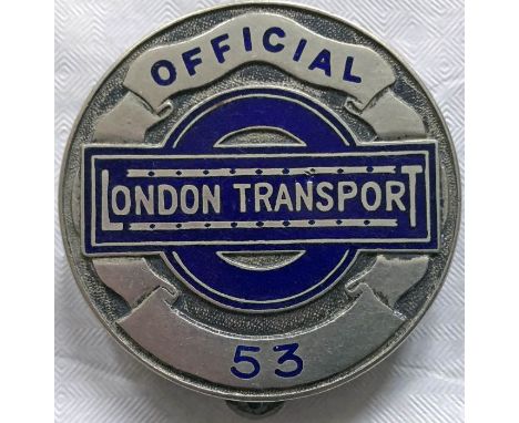 1930s London Transport Central Buses OFFICIALS' PLATE as issued to senior staff when required to be on duty in plain clothes.