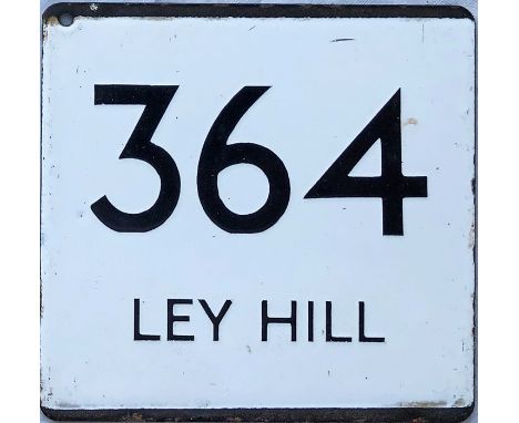London Transport bus stop enamel E-PLATE for route 364 destinated Ley Hill. This would have been one of a pair at Chesham Bro