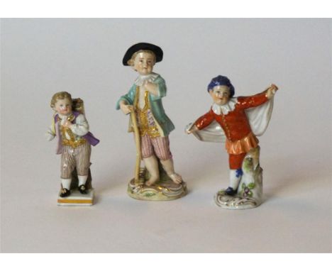 Two 19th Century Meissen figures
The first depicting a farming boy, the other depicting a boy with a basket of flowers on his
