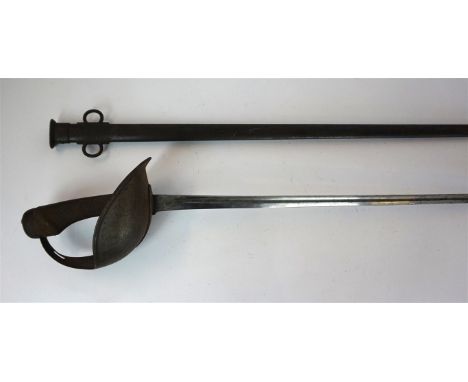 A 1908 pattern Cavalry Trooper's sword
The 89cm single edged, single fullered blade stamped EFD, together with War Department