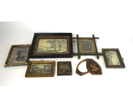 An early 20th Century Italian marquetry inlaid olive wood framed souvenir pocket mirror
Two Victorian daguerreotype photograp