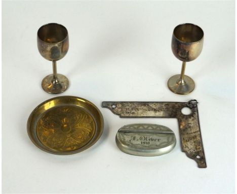 A Georgian Worshipful Masters Jewel, circa 1800
In the form of a white metal square, with inscription 'Tria juncta in uno, la