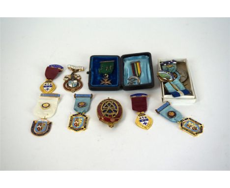 A Masonic silver gilt and enamel Tarporley Lodge founders Jewel
Dated 1933 no. 5431, a silver 1930 Royal Masonic hospital jew
