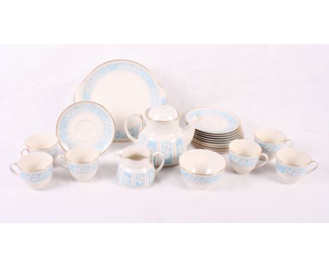A Royal Doulton "Hampton Court" pattern tea service for six, twenty-two pieces approx