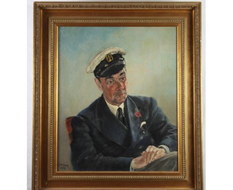 The Hon Mrs L Cary: an oil painting, portrait of Sir Harold Clayton, 23" x 19", signed and dated 1939, in gilt frame