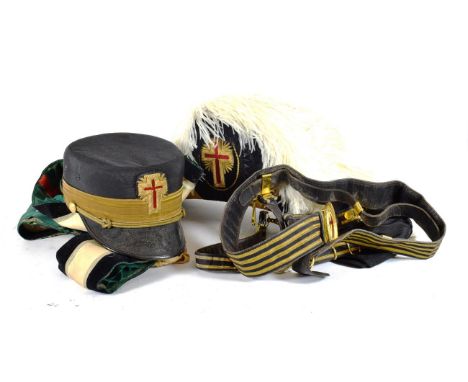 A Collection of Early 20th Century US Knights Templar Regalia by the Henderson-Ames Co., Kalamazoo, comprising a black silk b