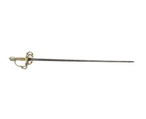 A 19th Century French Fencing Rapier by Coulaux &amp; Cie, Klingenthal, the 80.5cm double edge steel blade with rounded tip, 