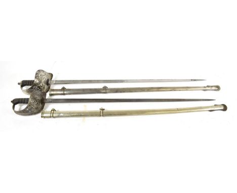 A Victorian 1897 Pattern Infantry Officer's Sword, the 82cm fullered steel blade crisply etched with crowned VR cypher and fo