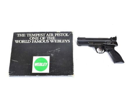 PURCHASER MUST BE 18 YEARS OF AGE OR OVER A Webley Tempest .22 Calibre Air Pistol, with black gloss finish and chequered blac