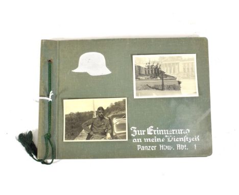 'Fur Erinnerung an mein Dienstseit Panzer Abw. Abt.1' - a Waffen-SS Photograph Album, containing twenty five stuck-in and two