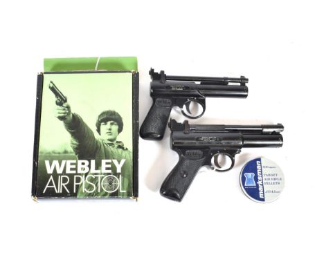 PURCHASER MUST BE 18 YEARS OF AGE OR OVER A Webley Junior Mk.II .177 Calibre Air Pistol, with black gloss finish and chequere