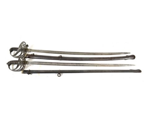 A Victorian 1827 Pattern Rifle Regiment Officer's Sword, the 82cm single edge fullered steel blade etched with a strung bugle