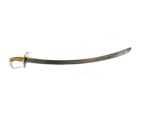 A Late George III Light Cavalry Trooper's Sabre, in the style of a 1796 Pattern, with 83 cm, broad, slightly curved and fulle