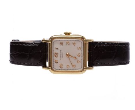 RARE AND EARLY GENTLEMAN'S 1920s EIGHTEEN CARAT GOLD PATEK PHILIPPE GENEVE WRISTWATCH1923, the signed manual wind calibre 10'