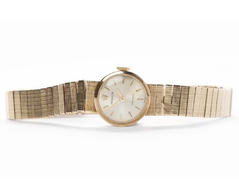 LADY'S ROLEX PRECISION WRISTWATCHsigned eighteen jewels manual wind calibre 1401 movement, the silvered dial with applied gil