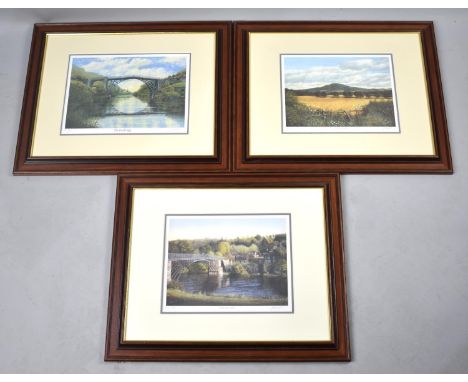 Three Framed Limited Edition Prints, The Ironbridge, Morning Light - Coalport and The Wrekin From Harley 