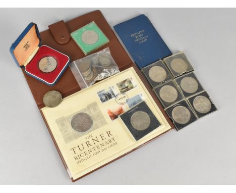 A Collection of Various British Crowns and Turner Bicentenary First Day Cover 