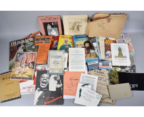 A Collection of Various Vintage Printed Ephemera to include Newspapers, Annuals, Pictures and Prints, Advertising Items Etc 