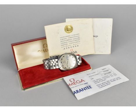 A 1970's Stainless Steel Omega De Ville Automatic Wrist Watch, the Silvered Dial with Date Aperture, Seconds Sweep and Baton 
