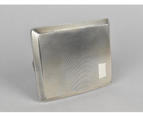 A Silver Cigarette Case with Engine Turned Decoration, Birmingham Hallmark, with Retailers Box, 148g, 10x8cm 