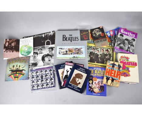 A Collection of Various Beatles Memorabilia to Comprise Magical Mystery Tour Book, 'Baby It's You' Card and CD, a Hard Day's 