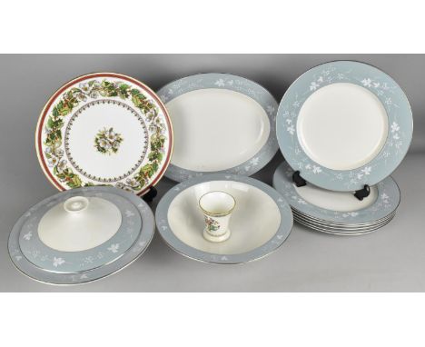 A Part Royal Doulton Reflections Dinner Service together with a Spode Christmas Rose Cake Plate 
