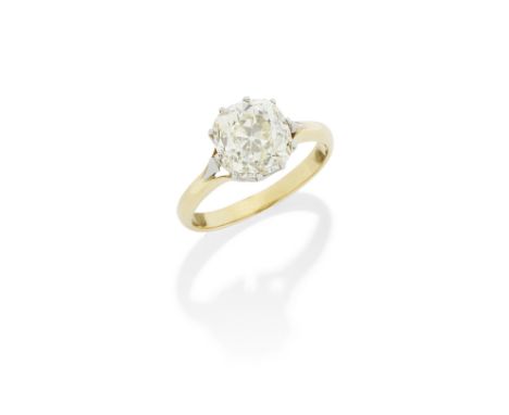 DIAMOND SINGLE-STONE RINGSet with a cushion-shaped diamond, weighing 4.11 carats,  ring size OFootnotes:Property of a Scottis